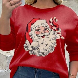 Cheerful Santa Claus Red Sweatshirt